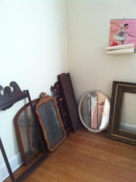 mirrors, frames, vintage shelving