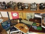 Fishing reels and books