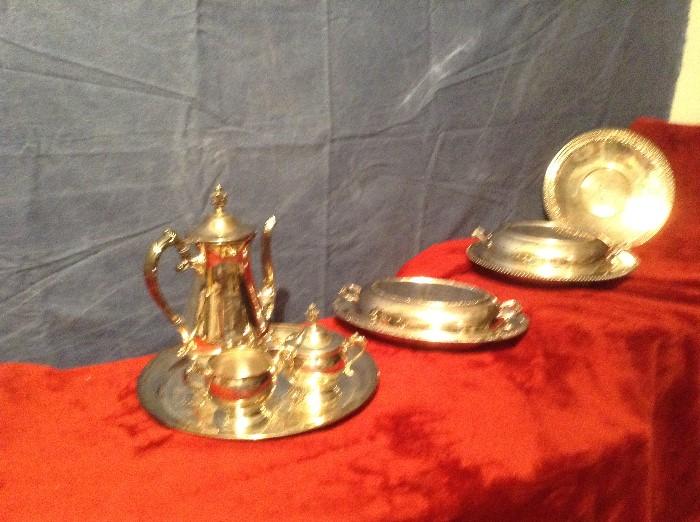 Silver plate service and accessories