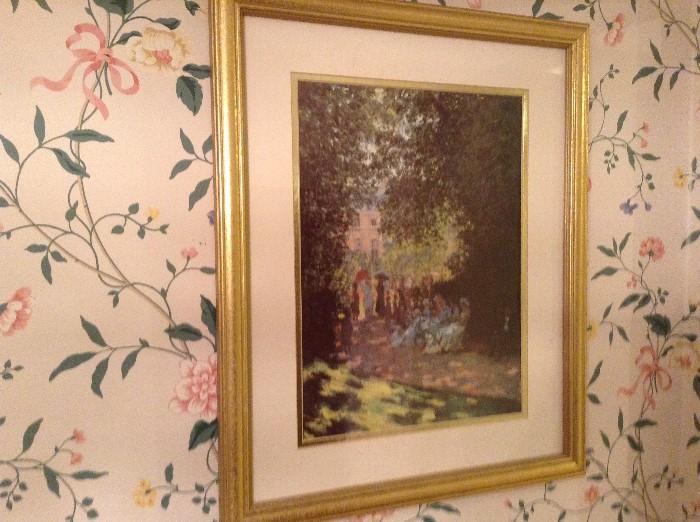 Mounted and framed Monet piece