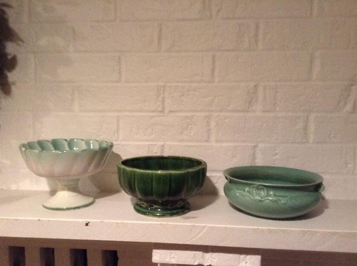 Variety of American Mid-century pottery from McCoy and others