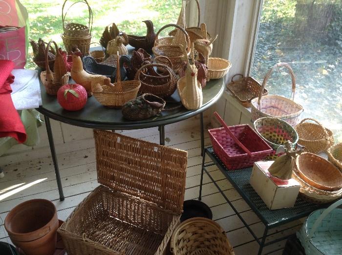 Neat wicker animals and baskets