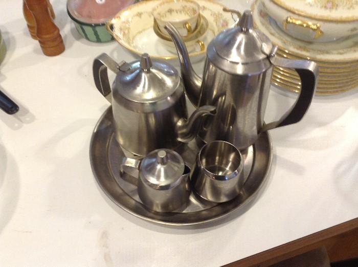 60's Stainless coffee and tea set
