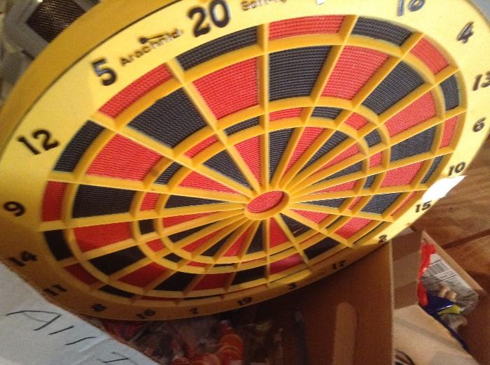 dart board and dart set with accessories