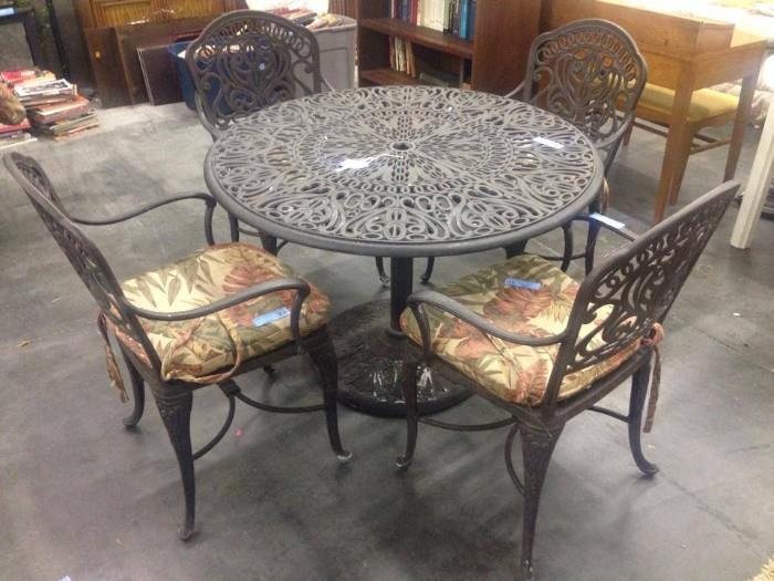 Rod Iron Patio Table with 4 Chairs