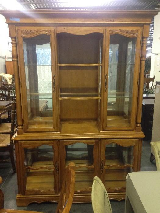 Wooden/Glass Hutch - Beautiful Design - Great Display Case