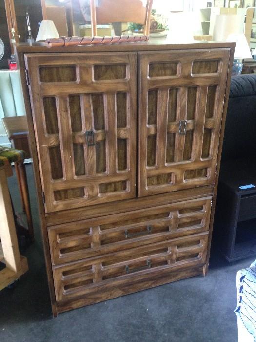Unique Wooden Dresser with Decorative Handles (matches nightstand)