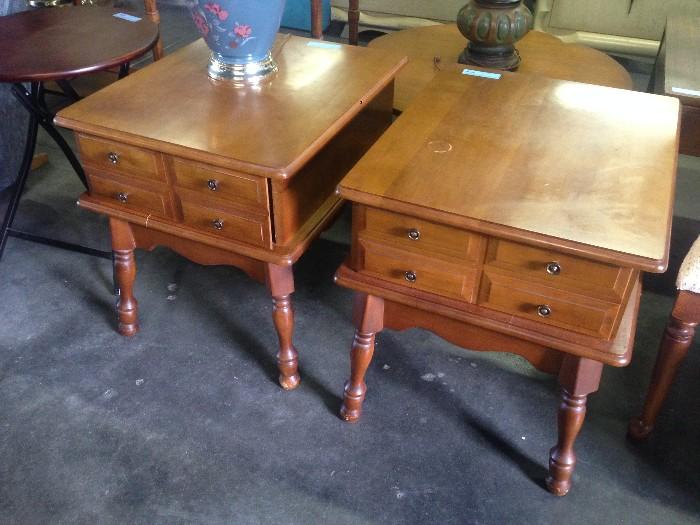 Two Wooden Pretty Side Tables