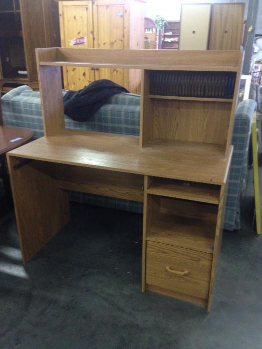 Wooden Desk with Top/Bottom Storage
