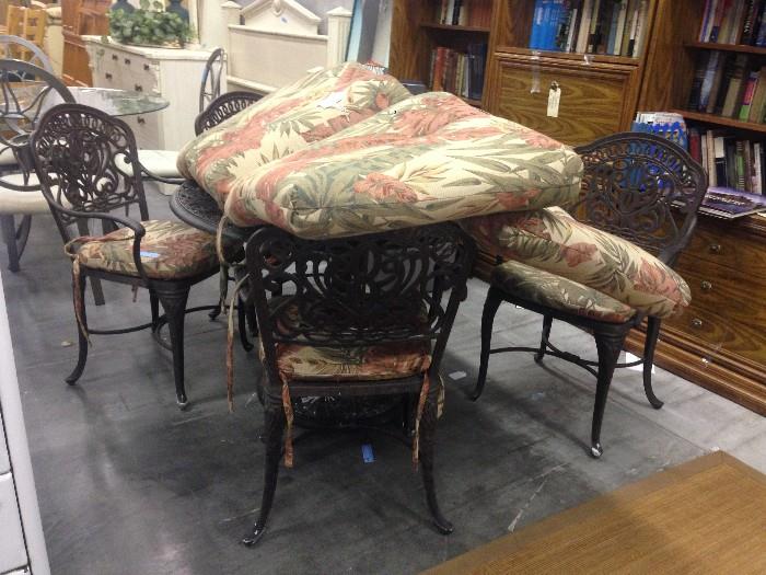 Rod Iron Patio Furniture with Decorative Cushions