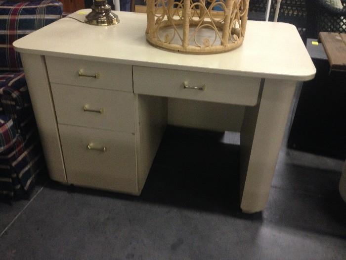 Cream Colored Desk with Drawers