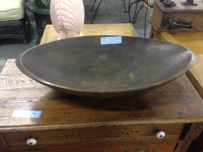 Large Wooden Oval Bowl