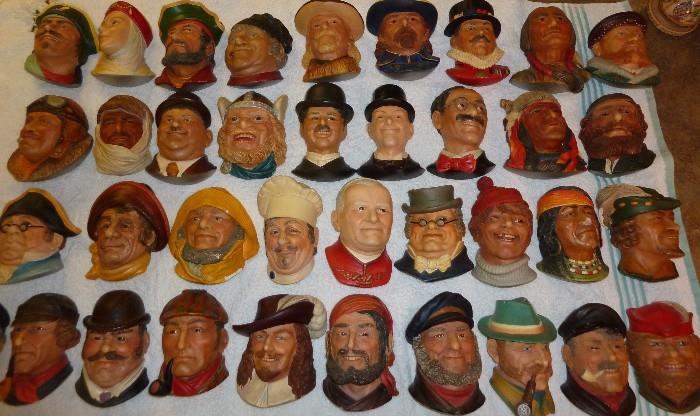 Collection Cavalier Chalk Ware Heads