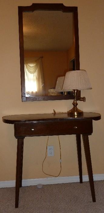 Wall Mirror with Matching Accent Table