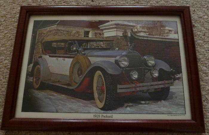 1928 Packard Framed Art, Mfg. By Whirley Industries, Inc. Warren Pa. USA 