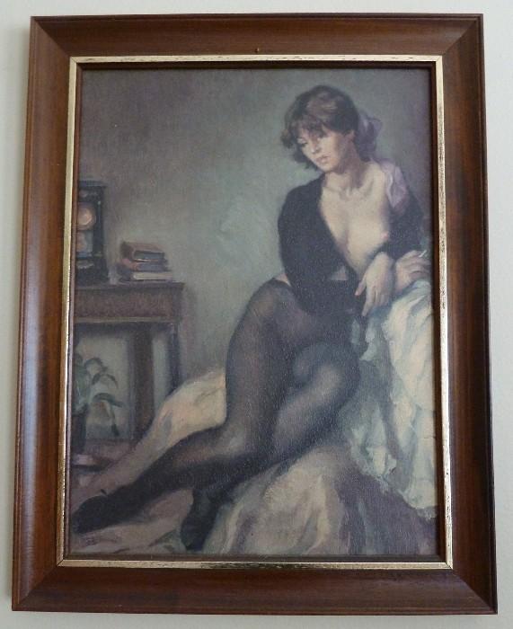 Vintage Semi Nude Woman Framed Print