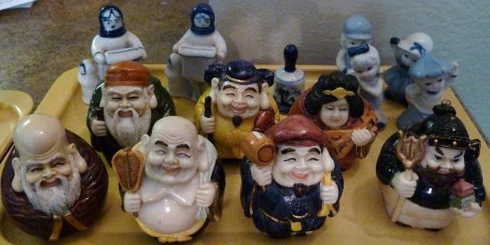 Set of The Seven Lucky Gods Of Japan Figurines