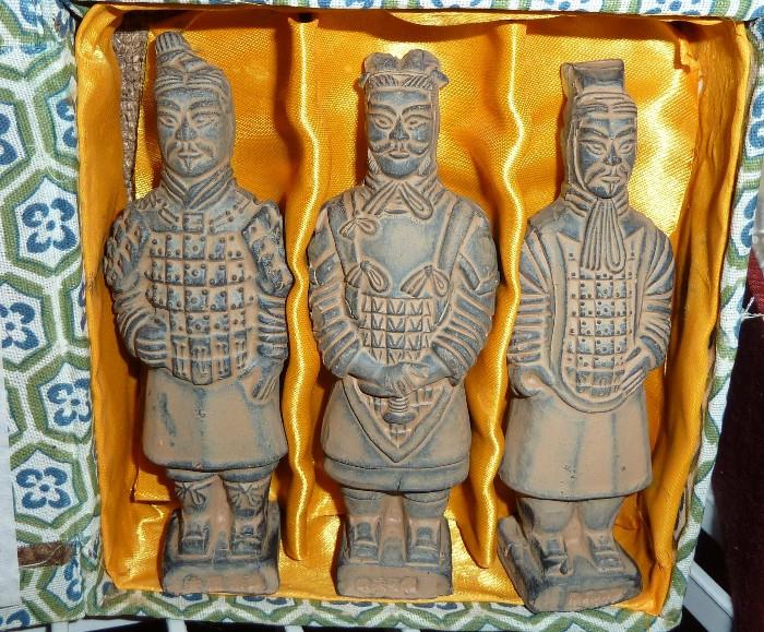 Set of 3 Terra Cotta Chinese Warriors
