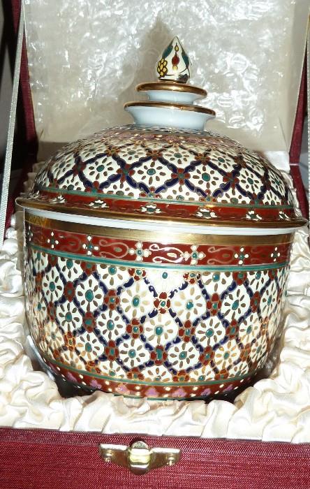 18 K Gold Painted Covered Jar Thailand
