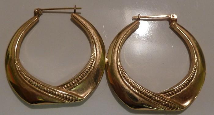 10 K Gold Hoop Earrings