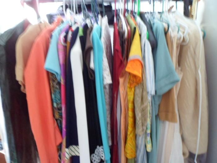 Many vintage clothes