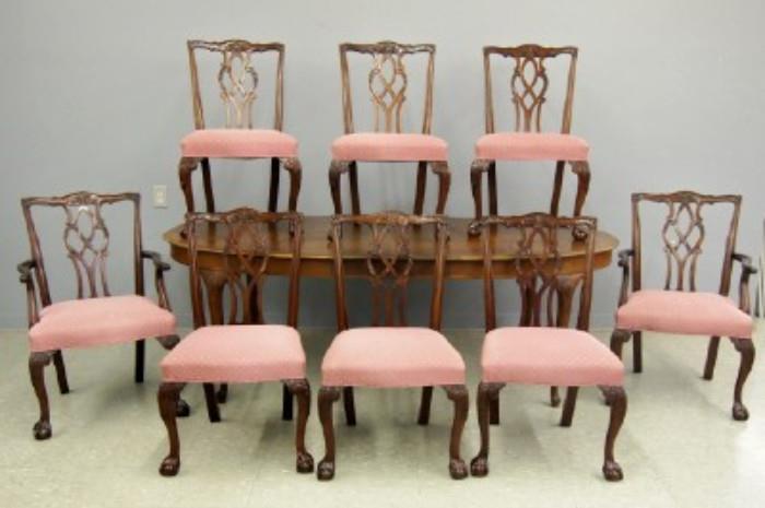Chippendale Style Dining table & 8 Chairs