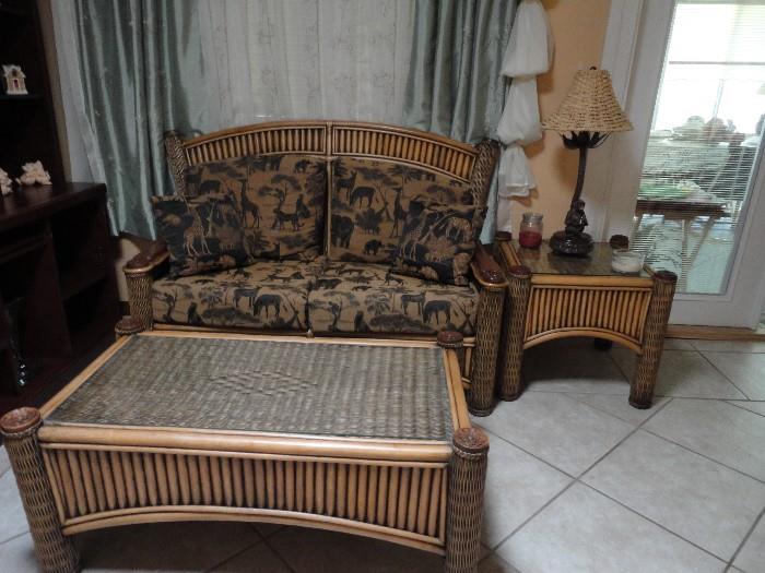 Beautiful animal print set Sofa, Loveseat, Chair with Ottoman, Coffee and end table 