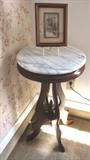MARBLE TOP PEDESTAL TABLE
