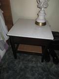 Opening Bid- $75.00 Side Table- Formica & Cane