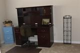 OFFICE DESK AND CHAIR, FILE CABINET, CD STAND