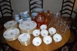 Lenox Harvest w/ Matching Crystal Stemware & Royal Worcester Serenade China