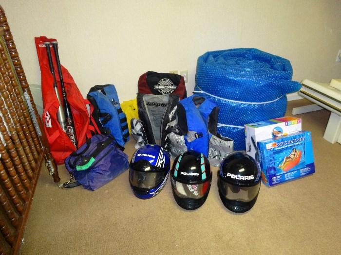 Life Jackets and snowmobile helmets