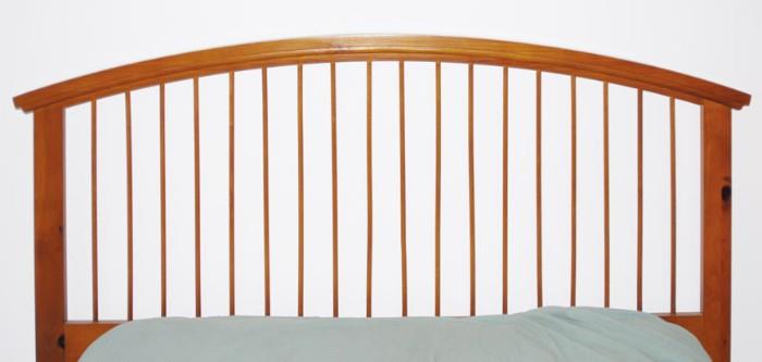 Pine headboard with cherry finish, attaches to bed frame either full or queen