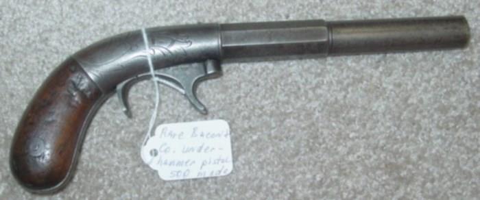 1840 - 1850 Bacon & Co. Under Hammer Boot Pistol  (Only 500 Made) 
