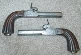 2 - Mid 1800's Folding Trigger Pocket Pistols w/Fluted Grips - Rare Find # 1 & # 2