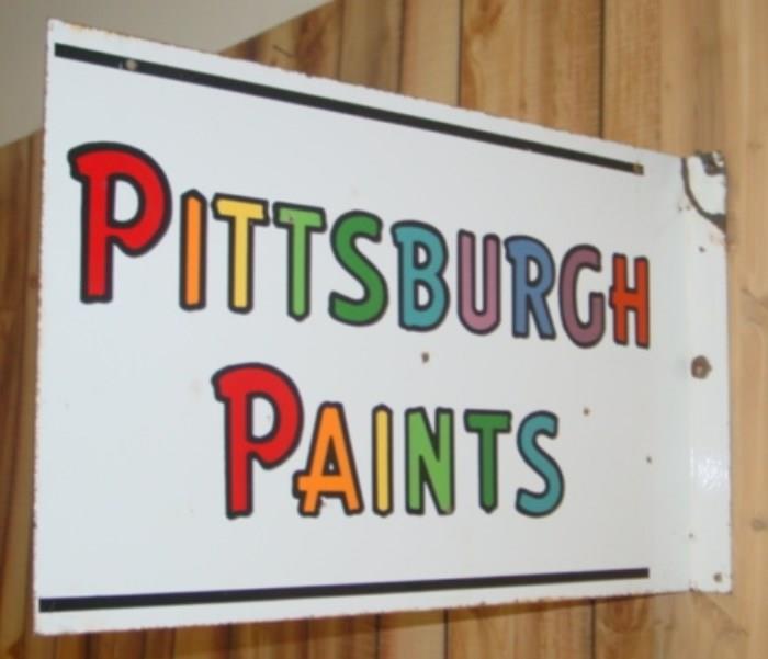 Porcelain Pittsburgh Paints Flange Sign