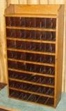 Oak Number Slot Cabinet