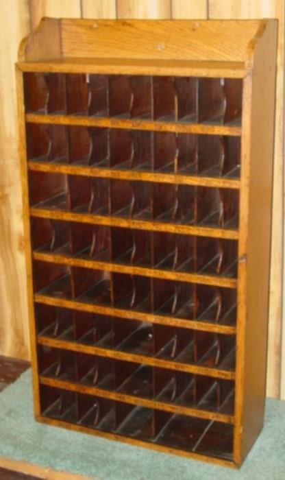 Oak Number Slot Cabinet