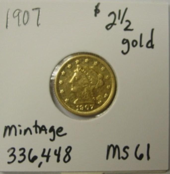 1907 $2.50 Gold Coin