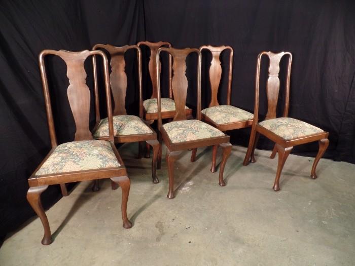 Six Queen Anne Styled Chairs   www.CTOnlineAuctions.com/SandhillsNC