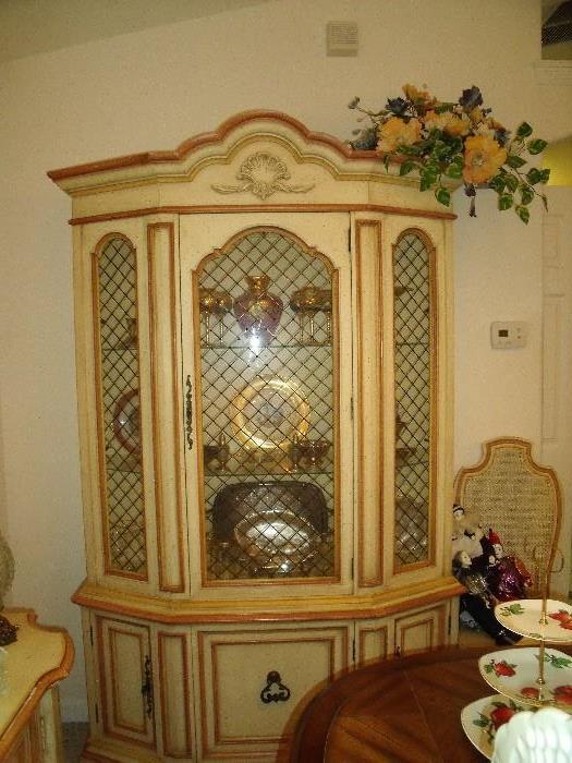 Part of French Provincial dining room set - china cabinet