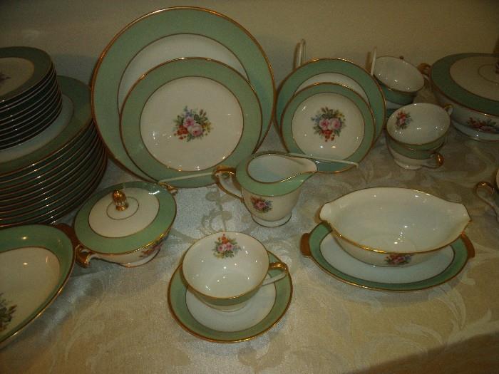 Close up of china with some of the serving pieces