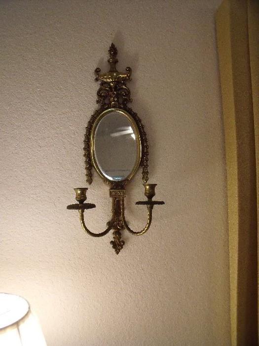 One of a pair of wall sconces
