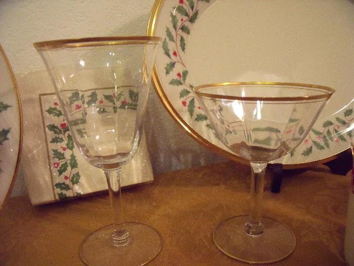 Fine crystal set (service for 6) with goblet, champagne (or wine) and highball glass