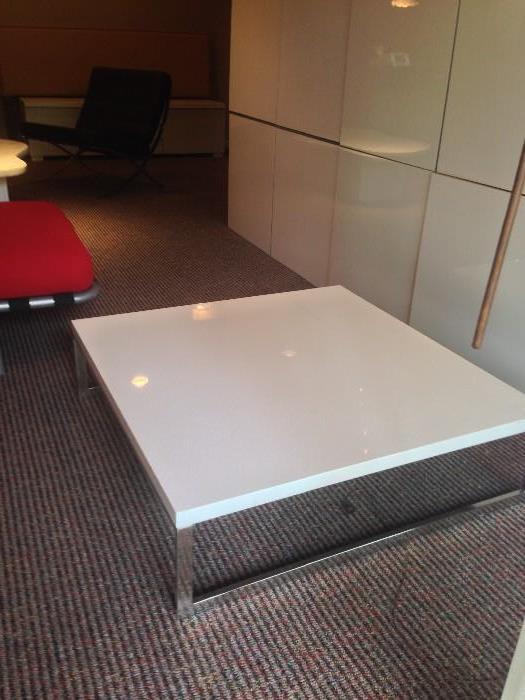 square white lacquer coffee table
