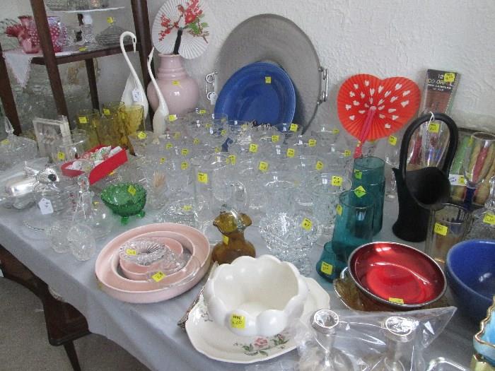 Vintage pottery, china, glassware, Fostoria American glasses