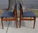 Arne Vodder Chairs w great adjustable backs, floating seats & brass accents 