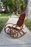 Thonet bentwood rocker with org. mohair