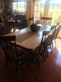dining set 8 people corian top 42" x 84" 
