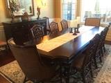 dining room set - 10 chairs and dining table, dining buffet, less than a year old